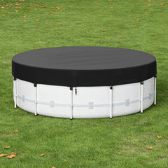 Tufmunb 12 ft round pool cover front view black