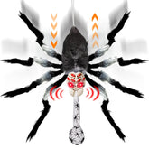 TURNMEON 31 Inch Giant Spider Halloween decoration hanging with red lights