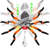 TURNMEON 44-inch Halloween animatronic giant spider front view with glowing red eyes