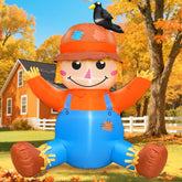 TURNMEON 4FT inflatable scarecrow with LED lights front view