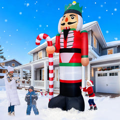 TURNMEON Christmas Inflatable Nutcracker with included ground stakes and ropes