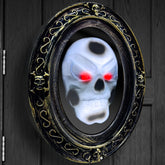 TURNMEON Halloween Animatronic Talking Mirror front view with skull design