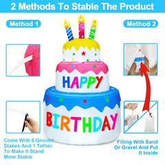TURNMEON inflatable birthday cake in a garden setting