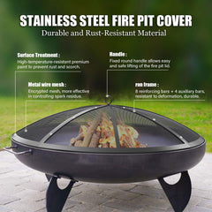 TUSGENK Fire Pit Spark Screen in outdoor setting