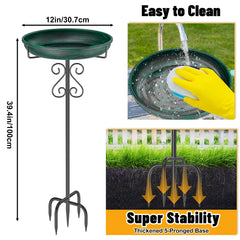 TUSPEU bird bath 12 inch bowl with water