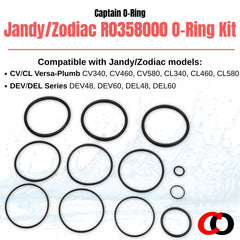 Twelve black synthetic rubber o-rings from Captain O-Ring kit