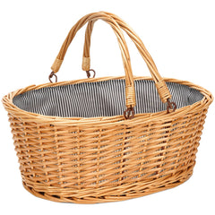 TwentyNext large wicker basket front view with grey finish