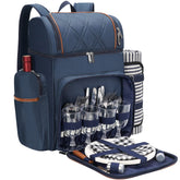 TwentyNext picnic backpack for 4 in navy blue with insulated cooler compartments