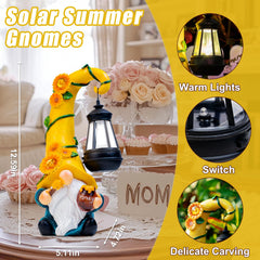 twinbling Garden Gnome Statue with solar light on