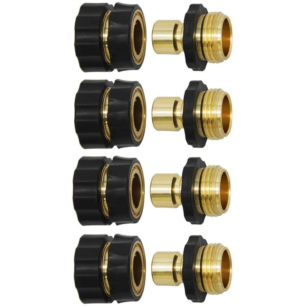 Twinkle Star Garden Hose Quick Connector Set, 4 pieces with rubber washers