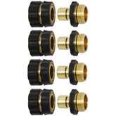 Twinkle Star Garden Hose Quick Connector Set, 4 pieces with rubber washers