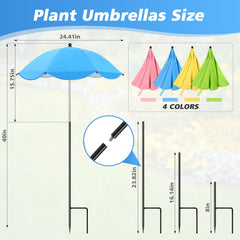 Twintaogo adjustable plant umbrella with silver interior coating