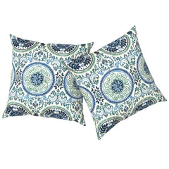 TWLEAR Outdoor Pillow 20x20 Medallion Blue front view