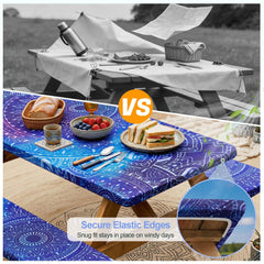 Two bench covers alongside picnic table cover