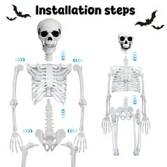 Two CAMIRUS skeletons side by side for Halloween decoration