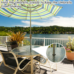 Two CANIPHA umbrella hole rings on a table