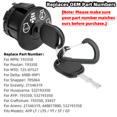 Two keys included with XINRINTONG ignition switch