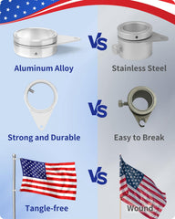 Two Loretoy Flag Pole Rings in silver colour