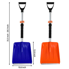 Two OPELETNNT Kids Snow Shovels in blue and orange