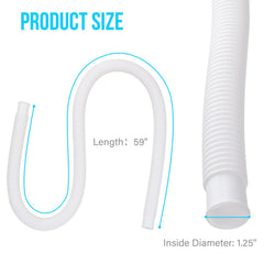 Two pieces of BEWAVE pool pump hoses with attached clamps
