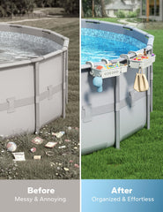 Two POOLHACKER storage baskets displayed together
