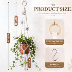 Two Shappy Macrame Disco Ball Plant Hangers with S-shaped hooks included