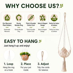 Two Shappy plant hangers with S-shaped hooks