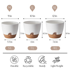 TYMENSH 10 inch planter with clip-on watering lip