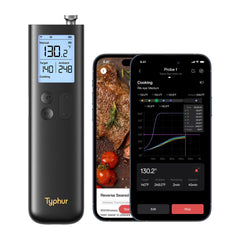 Typhur Sync Gold Gen2 Wireless Meat Thermometer front view, black