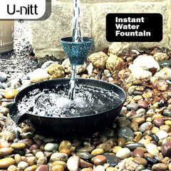 U-nitt 12-inch catch basin in a garden setting