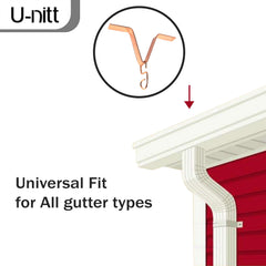 U-nitt Gutter Clip pack of four with dimensions displayed