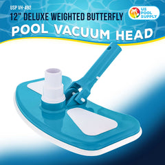 U.S. Pool Supply 12-inch vacuum head showing swivel connection for hoses