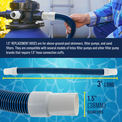 U.S. Pool Supply connection adapters and stainless-steel clamps included in the kit