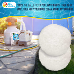 U.S. Pool Supply filter balls in a sand filter system