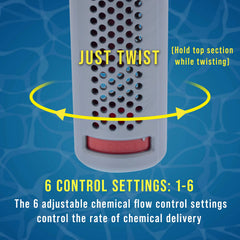 U.S. Pool Supply Floating Chlorine Dispenser floating in a hot tub