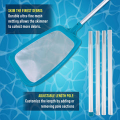 U.S. Pool Supply Leaf Skimmer Net assembled and ready to use