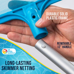 U.S. Pool Supply leaf skimmer net in action cleaning a pool