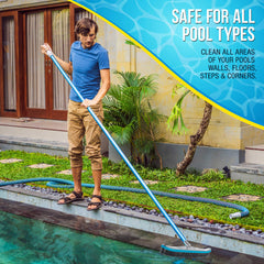 U.S. Pool Supply pool brush head placed against a pool tile background