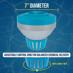 U.S. Pool Supply Pool Chlorine Floater floating in a pool