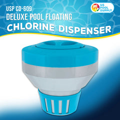 U.S. Pool Supply Pool Chlorine Floater side view showing adjustable control ring