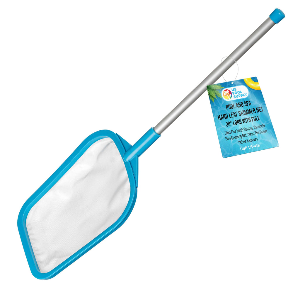 U.S. Pool Supply Pool Skimmer Net with 30" handle, teal blue