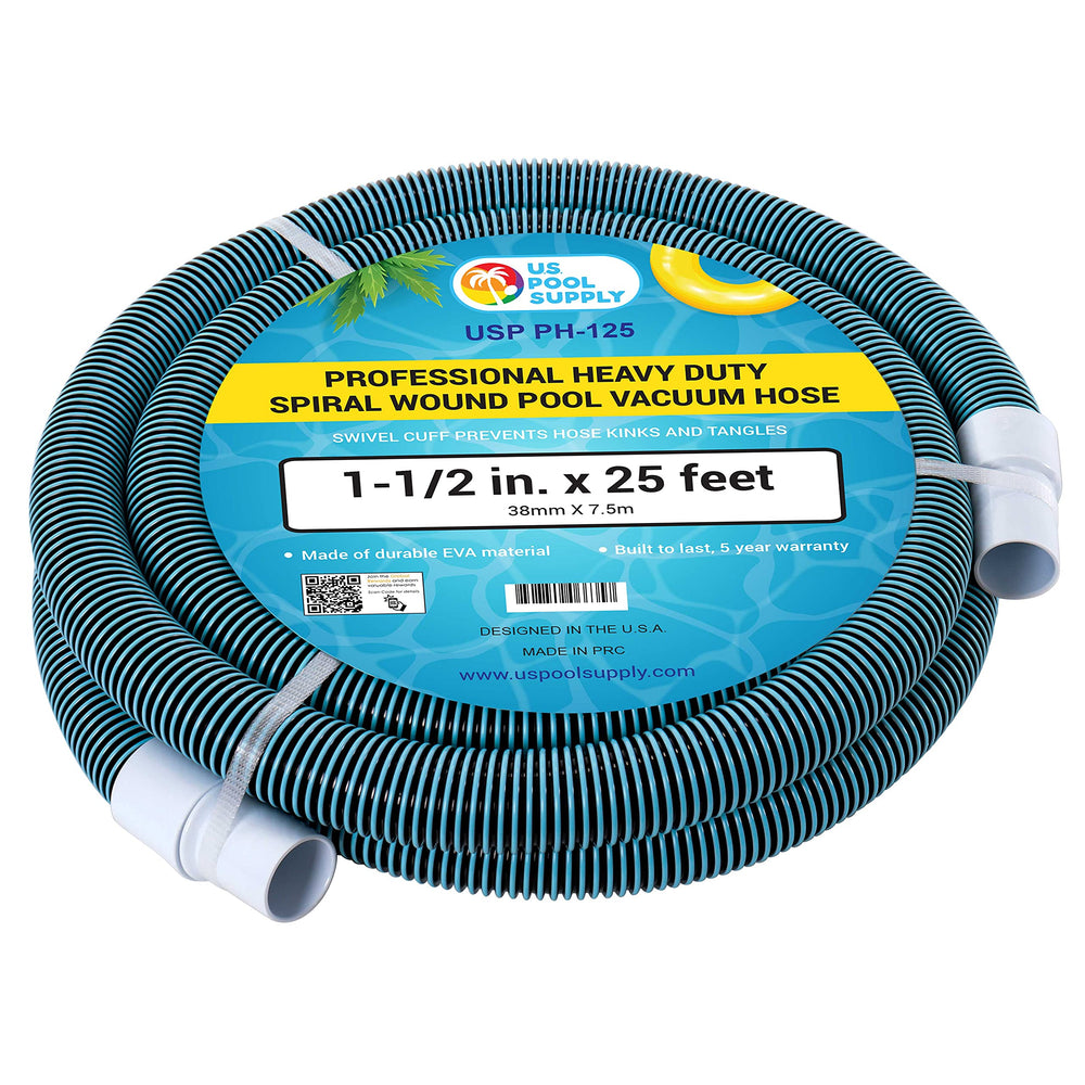 U.S. Pool Supply Pool Vacuum Hose 1-1/2 inch x 25 foot blue model