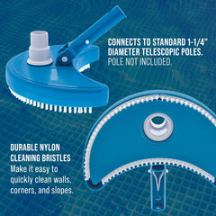 U.S. Pool Supply vacuum head showing swivel hose connection