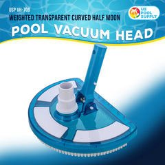 U.S. Pool Supply Weighted Pool Vacuum Head side view showcasing nylon bristles
