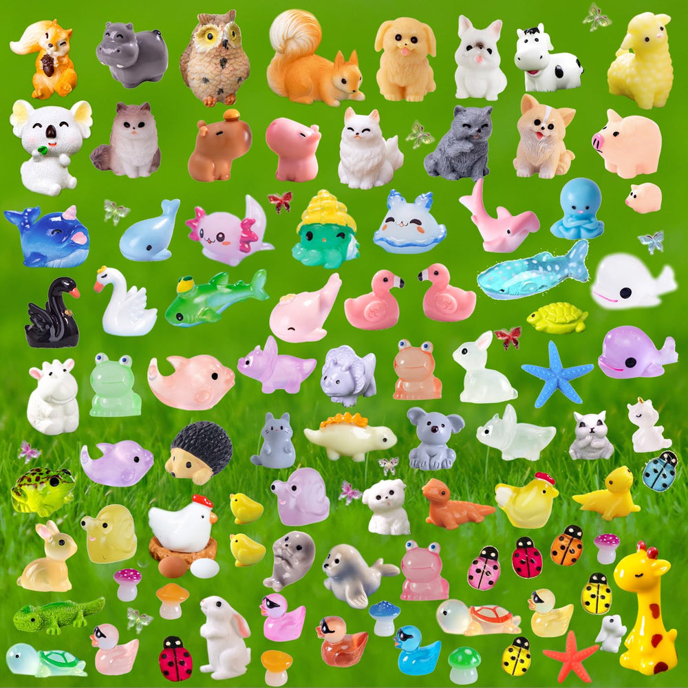 U-Zimikee 150 Pcs Mini Resin Animal Figurines assorted animals