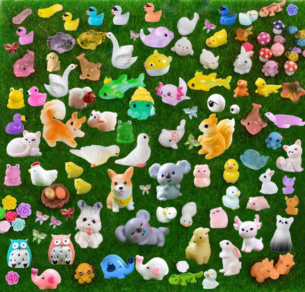 U-Zimikee 150 Pcs Mini Resin Animals assorted figures