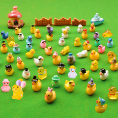 U-Zimikee Mini Ducks arranged in a fairy garden setting