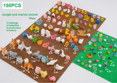 U-Zimikee mini resin animals arranged in a fairy garden