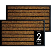 ubdyo 2 Pack Extra Durable Door Mat Bright Brown front view