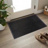 ubdyo Extra Durable Door Mat front view, 36" x 24", Bright Black
